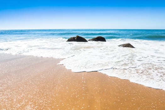 Beach in Balneario Camboriu, Santa Catarina, Brazil. Estaleirinho Beach.