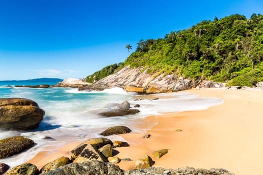 Beach in Balneario Camboriu, Santa Catarina, Brazil. Estaleirinho Beach.