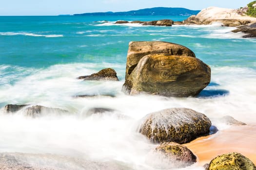 Beach in Balneario Camboriu, Santa Catarina, Brazil. Estaleirinho Beach.
