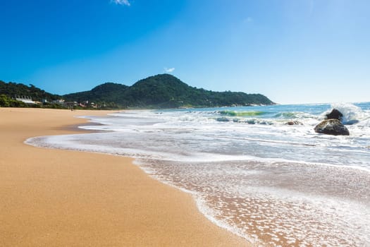 Beach in Balneario Camboriu, Santa Catarina, Brazil. Estaleirinho Beach.