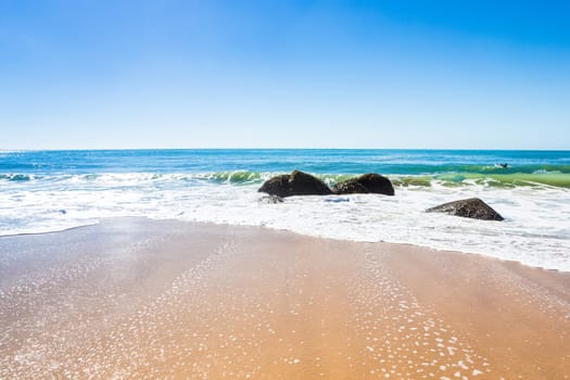 Beach in Balneario Camboriu, Santa Catarina, Brazil. Estaleirinho Beach.