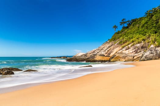 Beach in Balneario Camboriu, Santa Catarina, Brazil. Estaleirinho Beach.