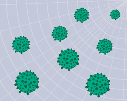 Virus in a medical background vector illustration
