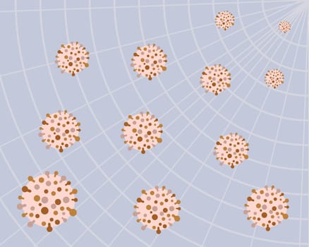 Virus in a medical background vector illustration
