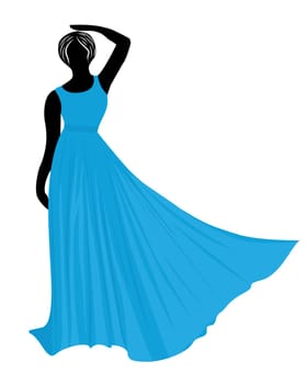 Young women in evening dresses for a party silhouettes vector isolated