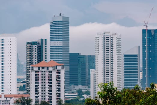 Apartment buildings in Singapore, view from Mount Faber Park