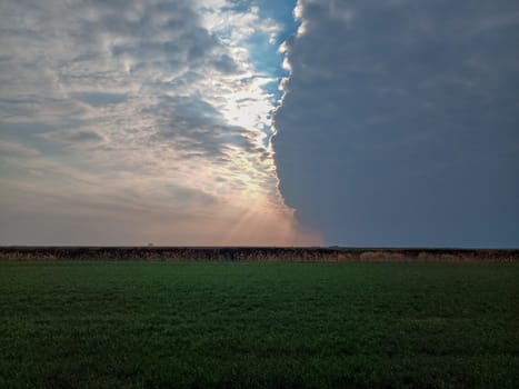 The boundary of atmospheric fronts. The sharp boundary of the clouds in the sky.