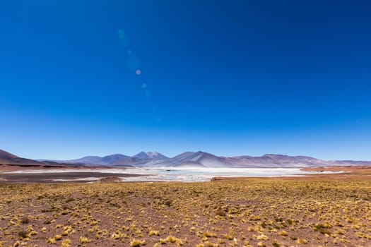 Atacama Desert, Chile. Salar Aguas Calientes. Lake Tuyacto. South America.