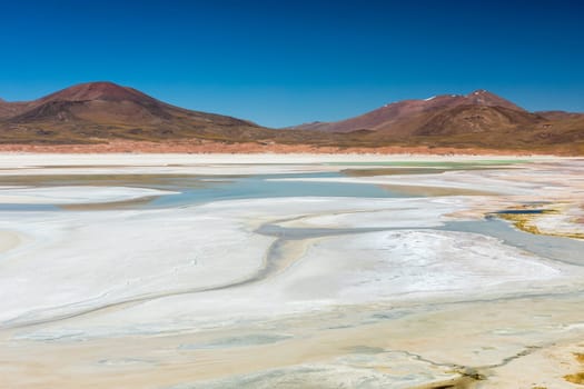 Atacama Desert, Chile. Salar Aguas Calientes. Lake Tuyacto. South America.