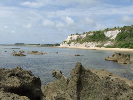 porto seguro, bahia / brazil - january 2, 2010: View of the Espelho Beach in the city of Porto Seguro.