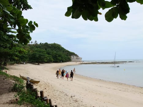 porto seguro, bahia / brazil - january 2, 2010: View of the Espelho Beach in the city of Porto Seguro.