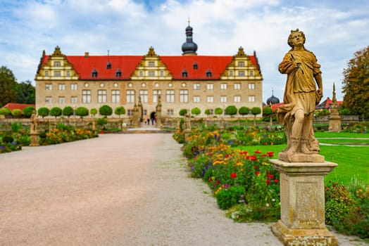 View of the 12th century Weikersheim Palace (Schloss Weikersheim), a palace in Weikersheim, Baden-WŸrttemberg, Germany.