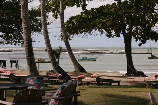 porto seguro, bahia  brazil - january 2, 2010: View of the Espelho Beach in the city of Porto Seguro.