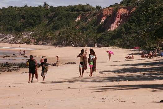 porto seguro, bahia  brazil - january 2, 2010: View of the Espelho Beach in the city of Porto Seguro.