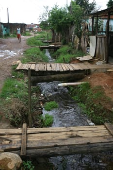 ilheus, bahia / brazil - march 5, 2012: View of sewage sky sewage in the Nossa Senhora da Vitoria neighborhood in Ilheus.