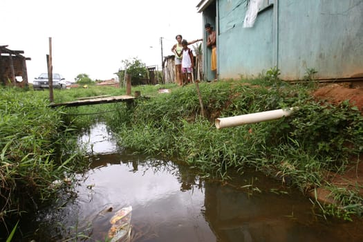 ilheus, bahia / brazil - march 5, 2012: View of sewage sky sewage in the Nossa Senhora da Vitoria neighborhood in Ilheus.