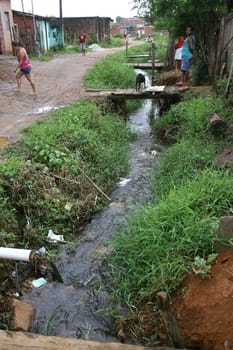 ilheus, bahia / brazil - march 5, 2012: View of sewage sky sewage in the Nossa Senhora da Vitoria neighborhood in Ilheus.