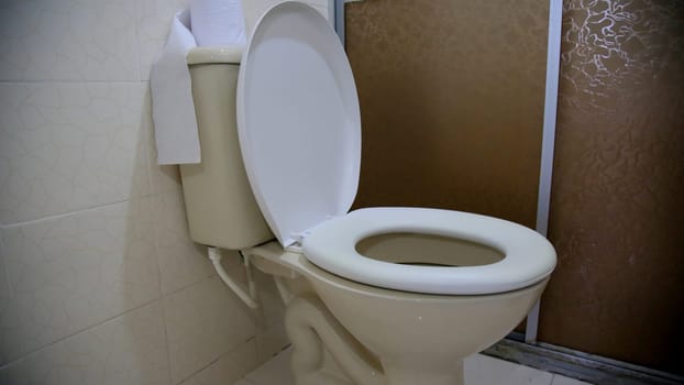 salvador, bahia / brazil - may 5, 2020: toilet is seen in a residence in the city of Salvador.