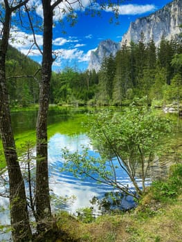 Green Lake Austria, melting water in the mountains