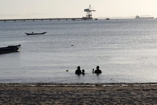 salvador, bahia / brazil - december 1, 2015: late afternoon at Santome de Paripe beach, in the city of Salvador.