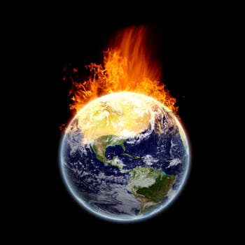 Burning earth - earth texture by NASA.gov