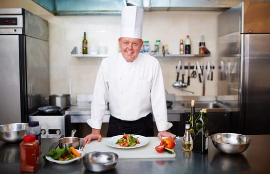 Portrait of a nature chef at his kitchen