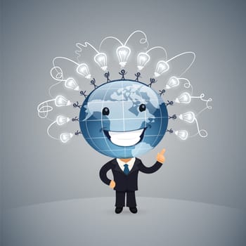 Global Idea Vector illustration. In the EPS file, each element is grouped separately. Clipping paths included in additional jpg format.