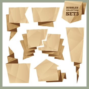 Crumpled Paper Speech Bubbles Collection Set3. In the EPS file, each element is grouped separately. Clipping paths included in additional jpg format.