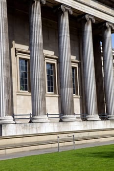 Detail of the exterior of the British Museum, London