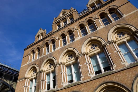 detail of london's liverpool station, exterior building