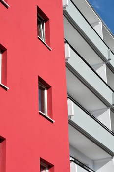 Facade of an empty residential building in Magdeburg