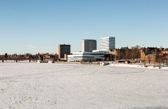 The City of Umeå, Sweden in Winter