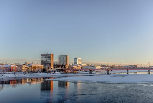 The City of Umea, Sweden in Winter