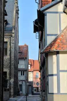 Alley in the old town of Quedlinburg