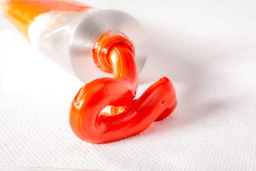 Scarlet Lake is the name of the oil paint that is squirted from the tube on to white canvas.
