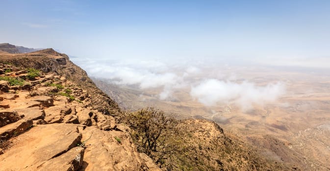 Scenic view from Jebel Samhan - an elevated plateau near Salalah, Oman