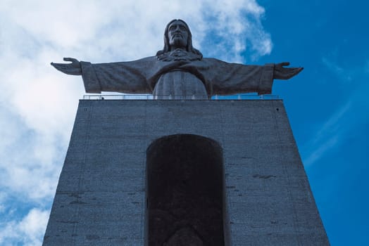 christ the king church beautiful lisbon monument blue sky