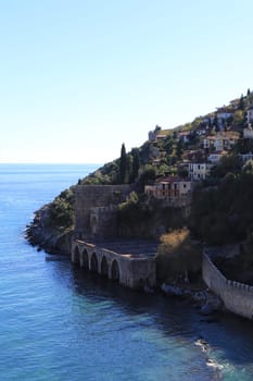 Bedesten Alanya fortress island. Turkey. Top view.
