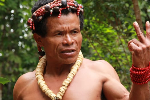 porto seguro, bahia / brazil - october 20, 2012: Indians of the Pataxo etina are seen in the Monte Pascoal National Park in Porto Seguro.