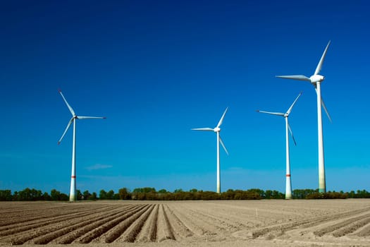 Windmills for electric power production, Germany.