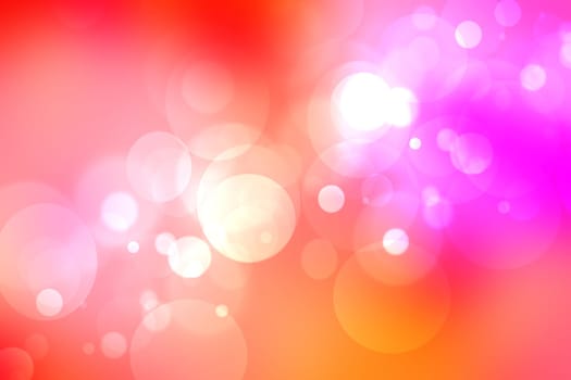 A festive abstract orange pink red gradient background texture with glitter defocused sparkle bokeh circles. Card concept for Happy New Year, party invitation, valentine or other holidays.