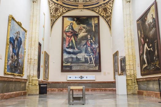 Cordoba, Spain - Dec 7th 2018: Cordoba Fine Arts Museum rooms, Spain. Former Hospital of the Charity