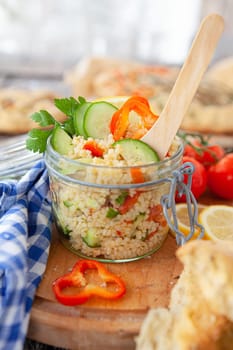 Homemade Ptitim / Israeli Couscous salad with fresh herbs