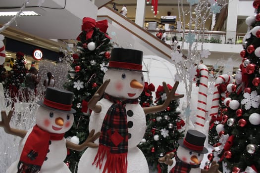salvador, bahia / brazil - november 28, 2014: Christmas decoration is seen at Shopping Piedade in Salvador.