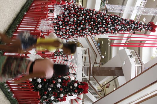 salvador, bahia / brazil - november 28, 2014: Christmas decoration is seen at Shopping Piedade in Salvador.