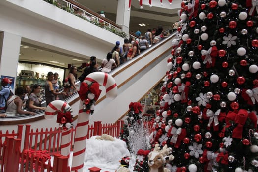 salvador, bahia / brazil - november 28, 2014: Christmas decoration is seen at Shopping Piedade in Salvador.