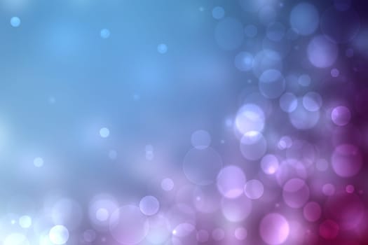 Abstract underwater illustration. Nice abstract gradient blue pink bokeh background with circles from unterwater bubbles. Beautiful blue texture.