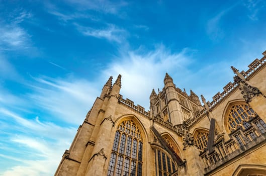 Bath Abbey in Bath, Somerset, United Kingdom on 1 December 2019
