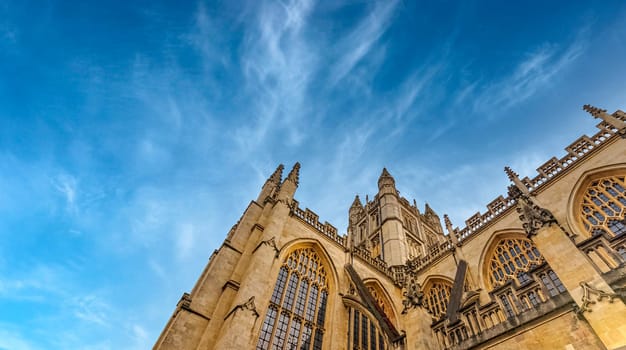 Bath Abbey in Bath, Somerset, United Kingdom on 1 December 2019