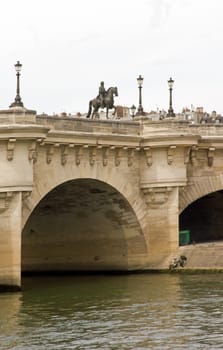 Paris, the statue of King Henry IV. On the Pont-Neuf (Paris France)